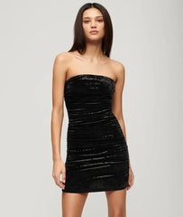 Velvet Bandeau Mini Dress