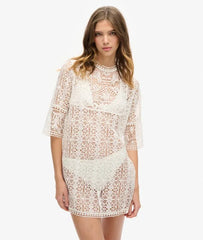 Beach Cover Up Lace Mini Dress