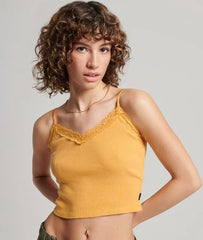 Rib Lace Trim Cami Top