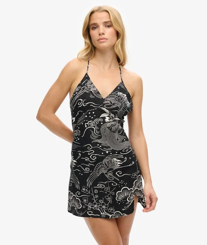 Printed Mini Slip Dress