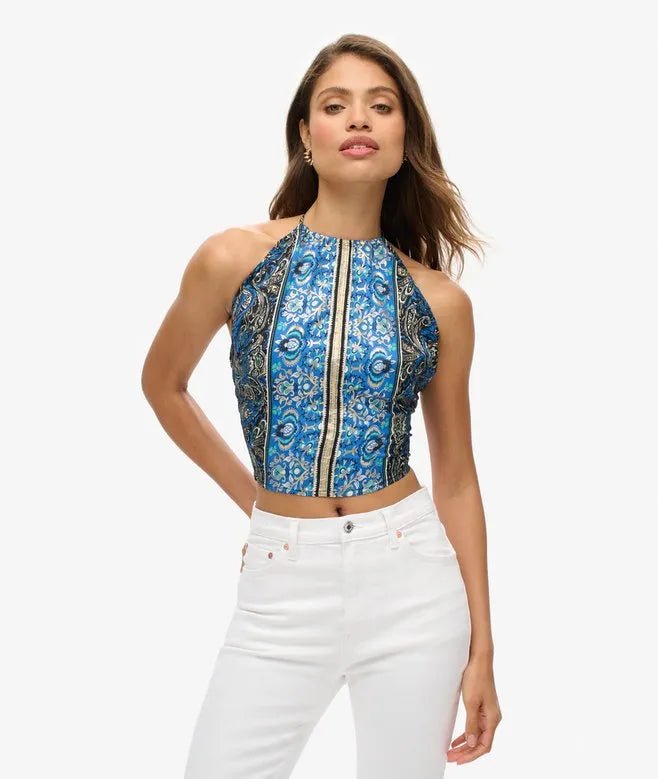 Paisley Print Halter Top