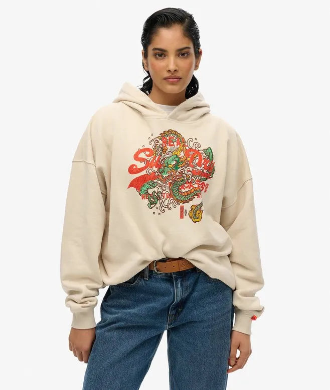 Tokyo Vintage Logo Relaxed Hoodie