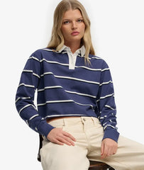 Athletic Essentials Cropped Stripe Rugby Top