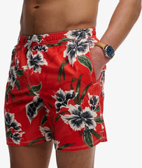 Hawaiian Print 16-inch Swim Shorts