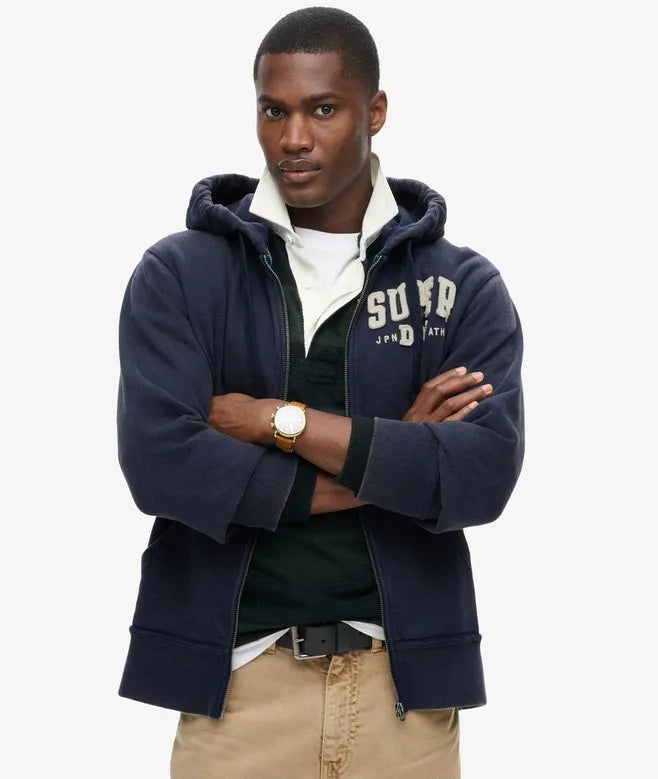 Vintage Athletic Zip Hoodie