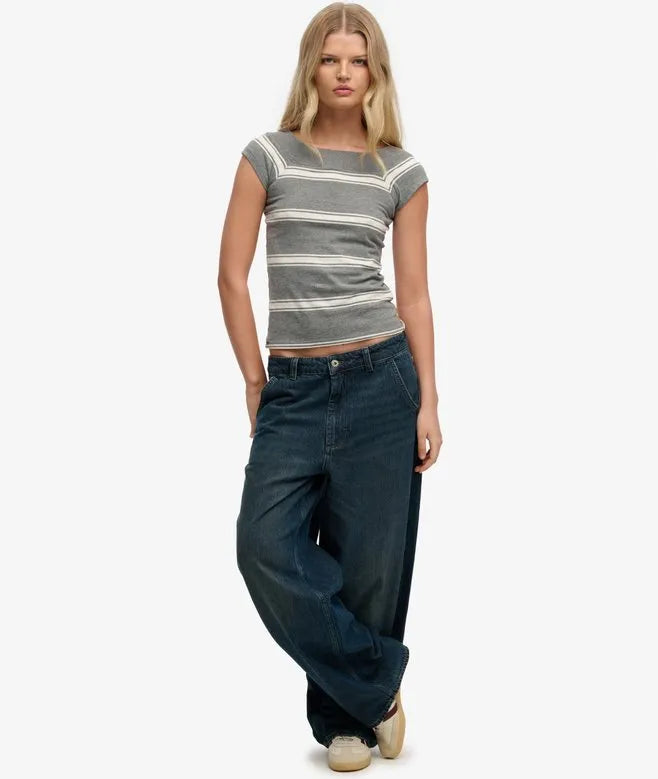 Athletic Off Shoulder Pattern Top