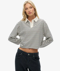 Athletic Essentials Cropped Stripe Rugby Top