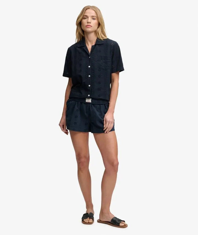 Cotton Broderie Beach Shorts
