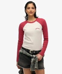 Essential Logo Ribbed Baseball Long Sleeve Top