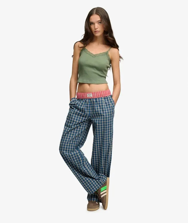 Mini Check Cotton Trousers