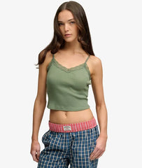 Essential Lace Trim Cropped Cami Top