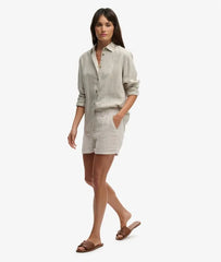 Mid Rise Linen Shorts
