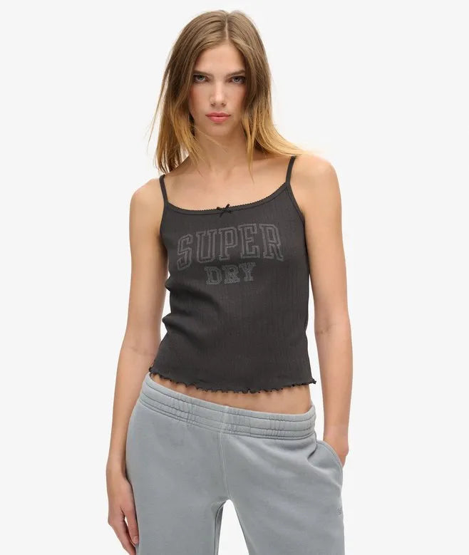 Athletic Essentials Graphic Pointelle Cami Top