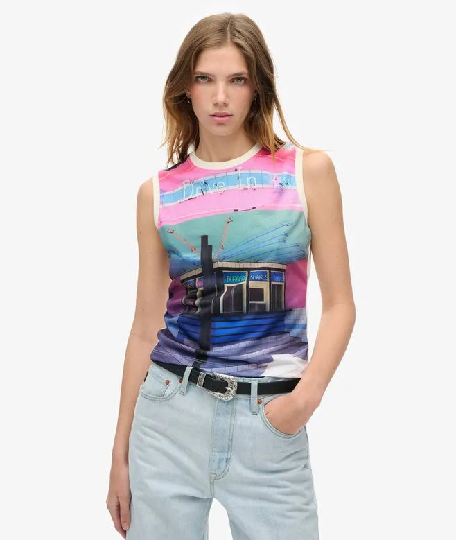 Sub Print Vest Top