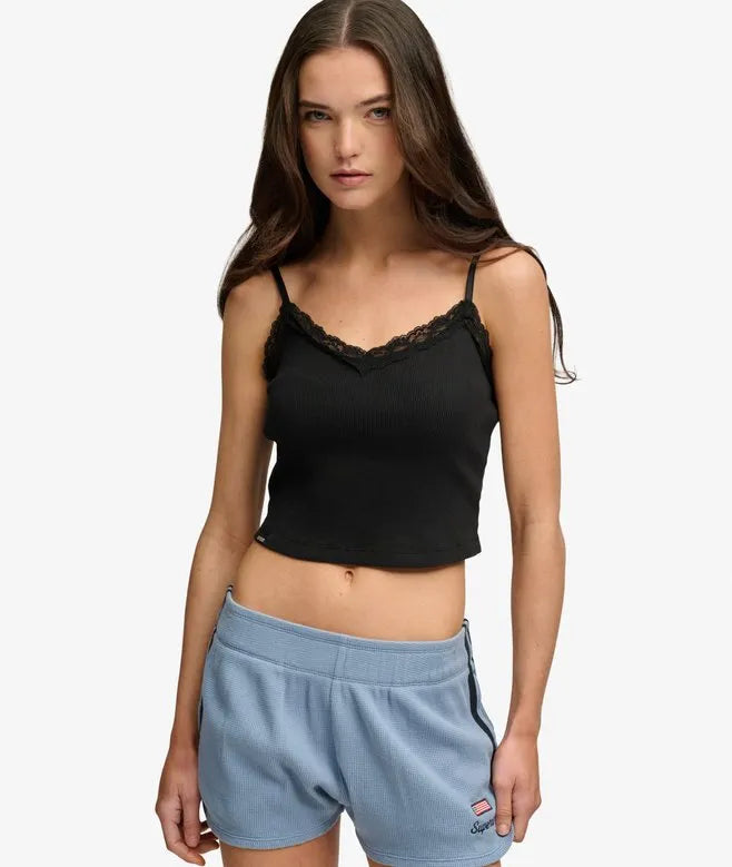 Essential Lace Trim Cropped Cami Top