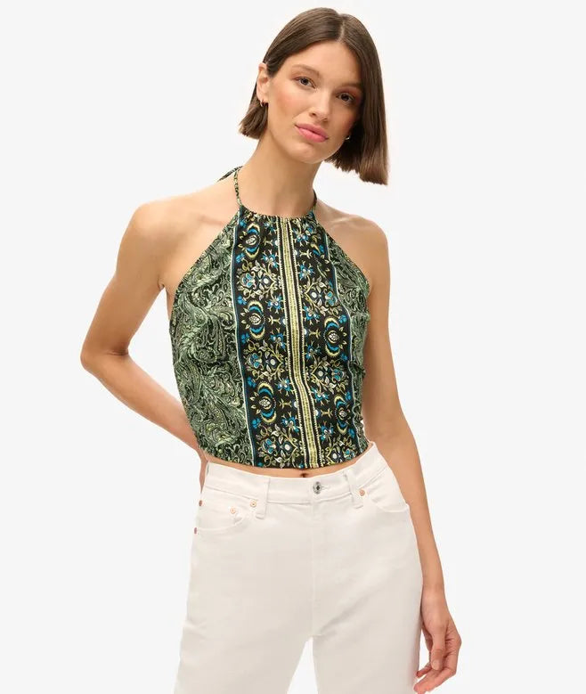 Paisley Print Halter Top
