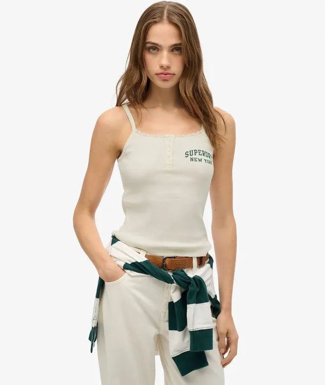 Athletic Essentials Graphic Button Cami Top