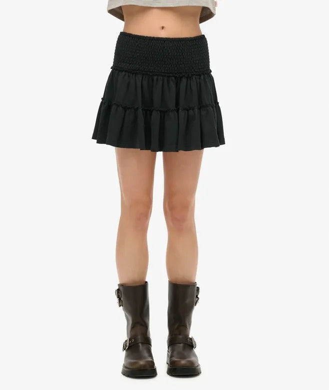Tiered Jersey Mini Skirt
