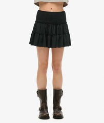 Tiered Jersey Mini Skirt