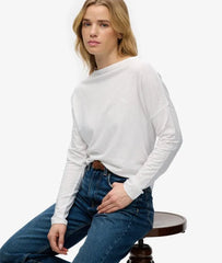 Studios Boat Neck Slub Long Sleeve Top