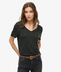 Studios Slub Embroidered V-Neckline T-Shirt
