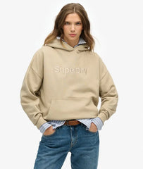 Embroidered Core Logo Relaxed Hoodie