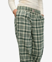 Cotton Check Elastic Trousers
