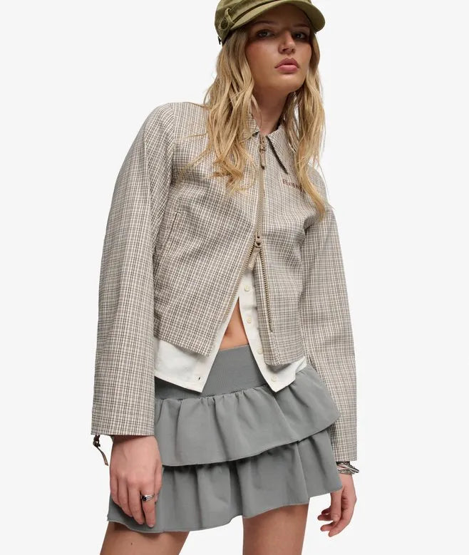 Bench Double Zip Collared Check Jacket