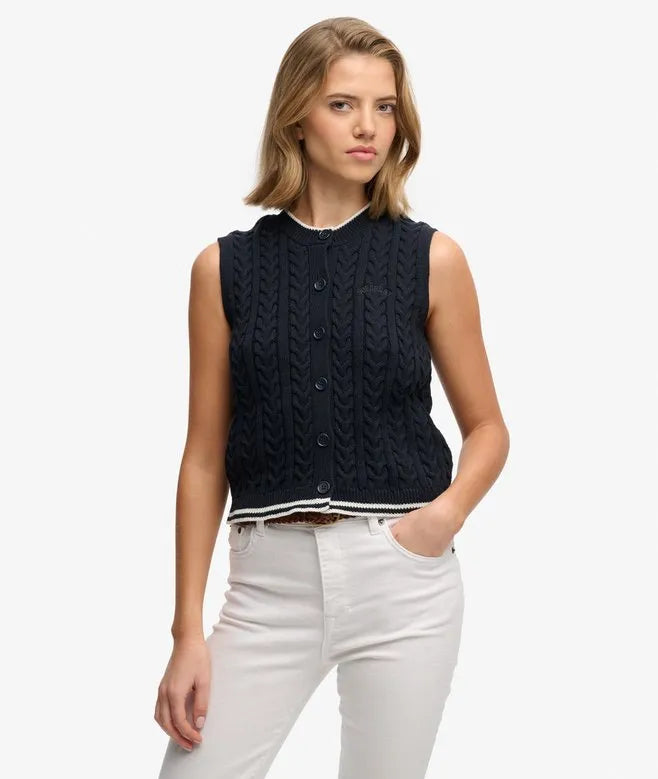 Cable Button Down Tank Top