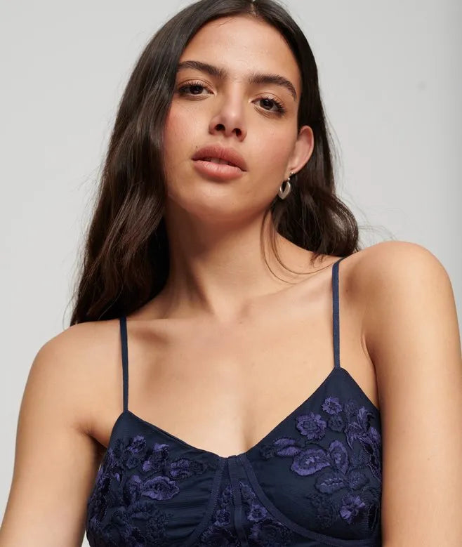 Floral Embroidered Corset Top