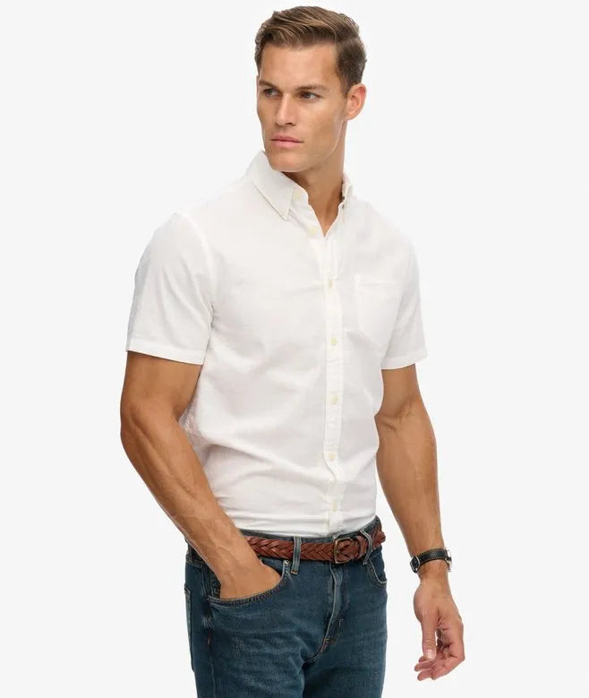 City Cotton Linen Short Sleeve Shirt