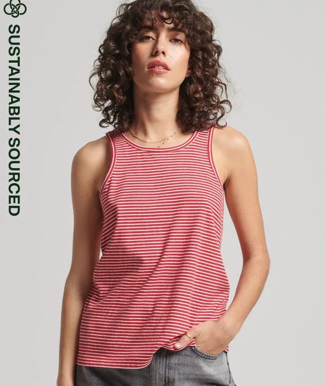 Organic Cotton Vintage Logo Stripe Vest