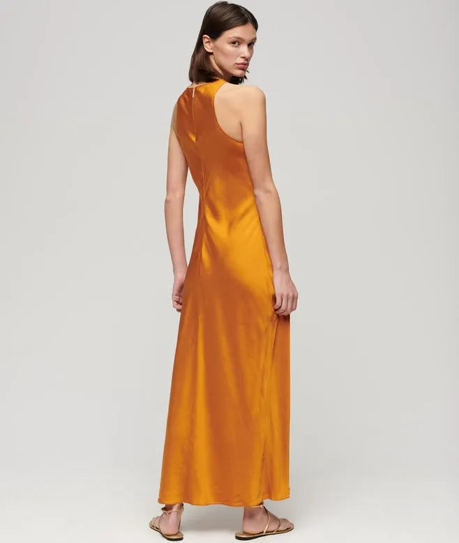 Satin Racer Midi Dress