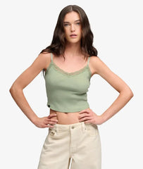 Essential Lace Trim Cropped Cami Top