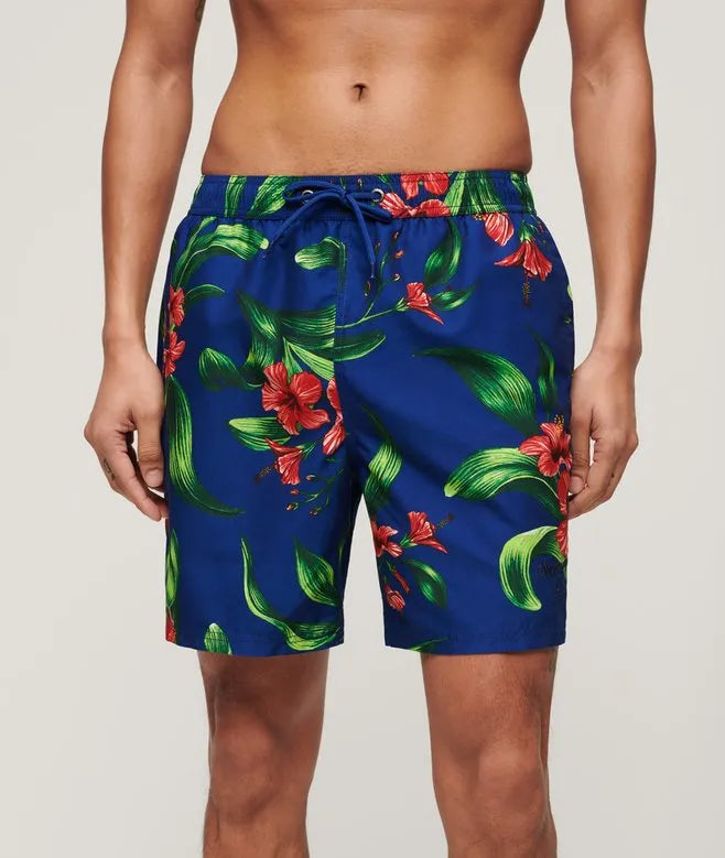 Recycled Hawaiian Print 17-inch Swim Shorts
