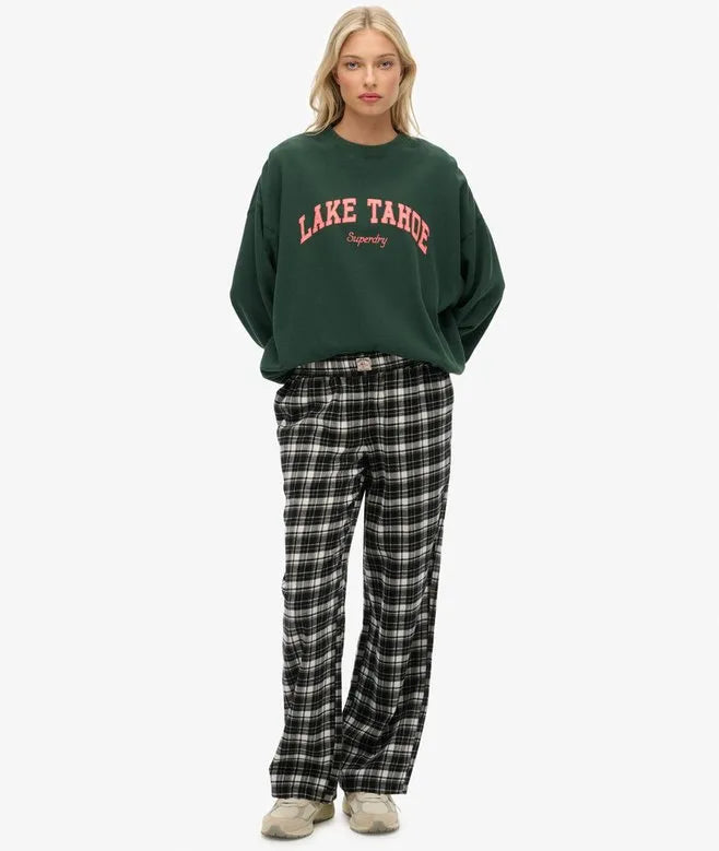 Cotton Check Elastic Trousers