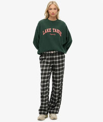 Cotton Check Elastic Trousers