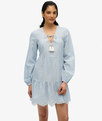 Broderie Tiered Mini Dress