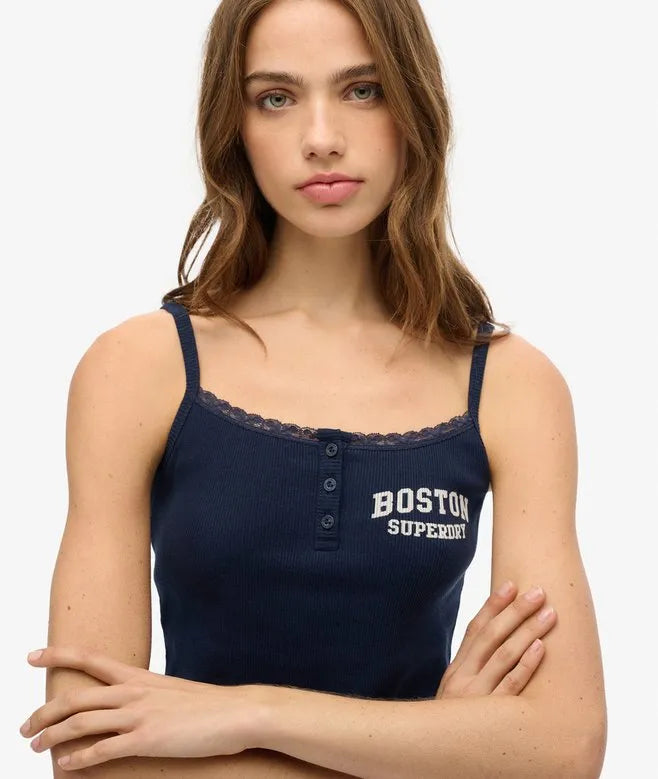 Athletic Essentials Graphic Button Cami Top