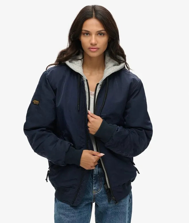 Oversized Military Hooded MA1 Jacket