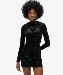 Velvet Long Sleeve Mini Dress