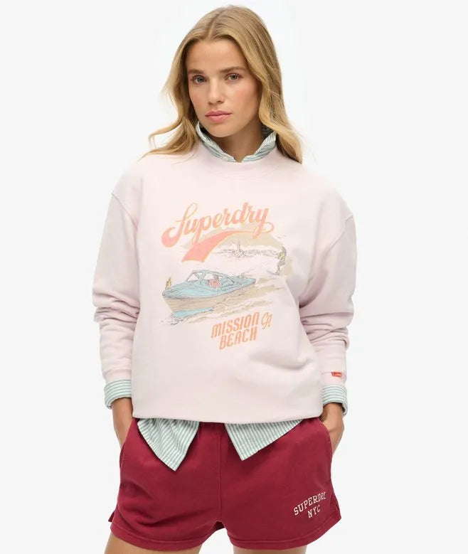 Souvenir Graphic Loose Crew Sweatshirt