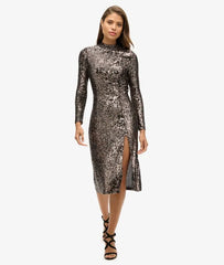 Backless Sequin Midi Dress