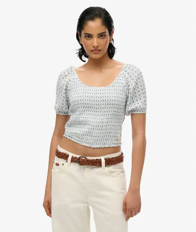 Smocked Woven Top