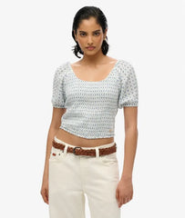 Smocked Woven Top