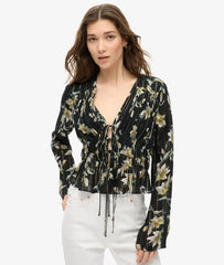 70s Sleeve Pleated Woven Top