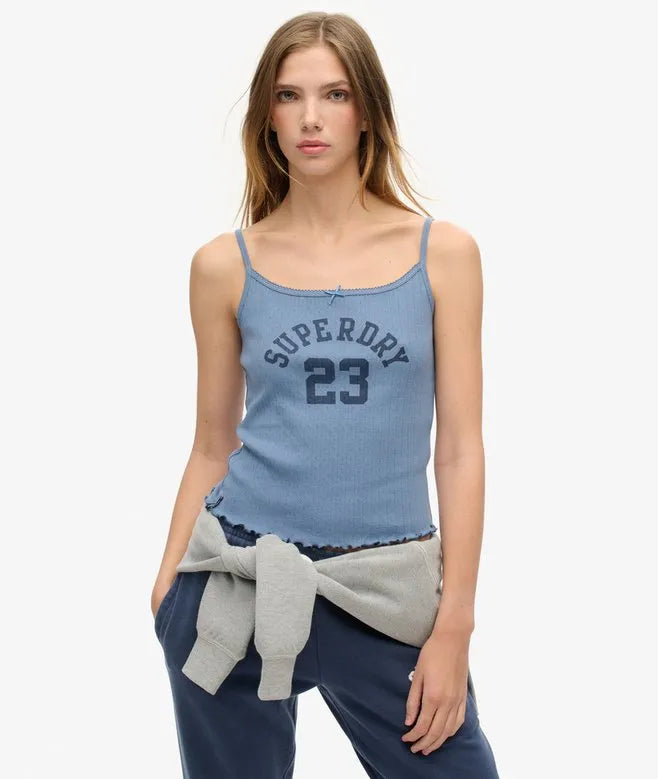 Athletic Essentials Graphic Pointelle Cami Top