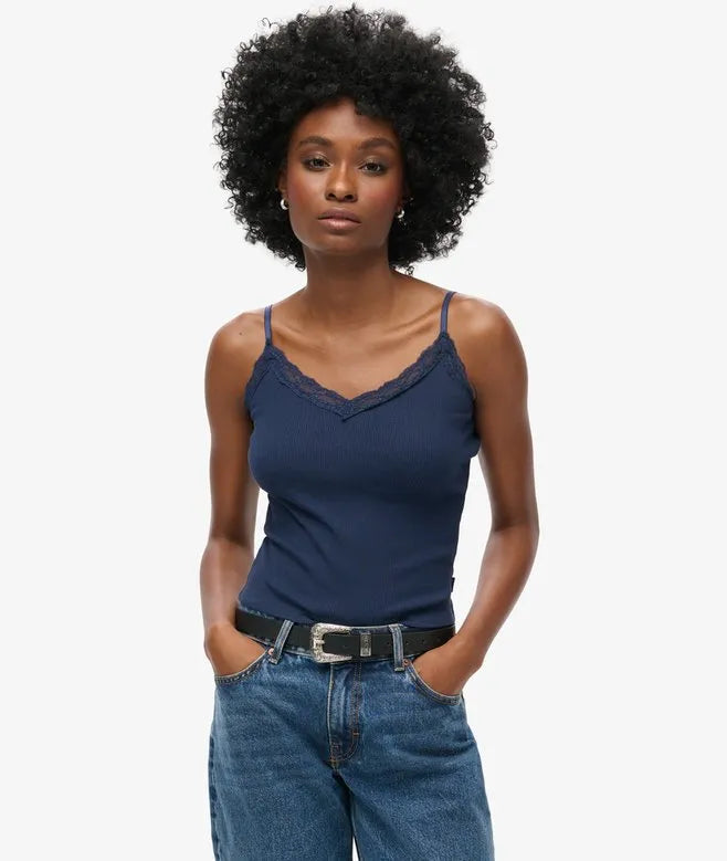 Athletic Essential Lace Trim Cami Top