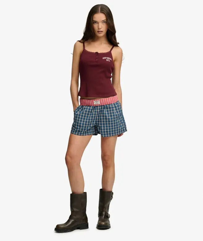 Mini Check Cotton Shorts