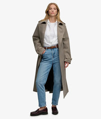 Micro Check Trench Coat
